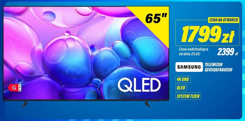 Telewizor SAMSUNG QE65Q6FAAUXXH 65" QLED 4K UHD System Tizen promocja w RTV EURO AGD