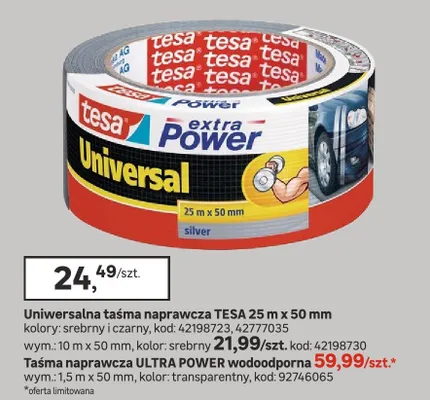 Uniwersalna taśma naprawcza TESA 25m x 50mm srebrny promocja w Leroy Merlin