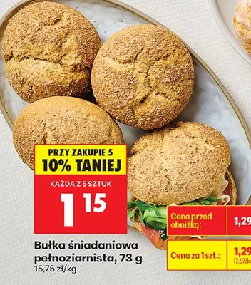 Bułka śniadaniowa pełnoziarnista  promocja w Biedronka