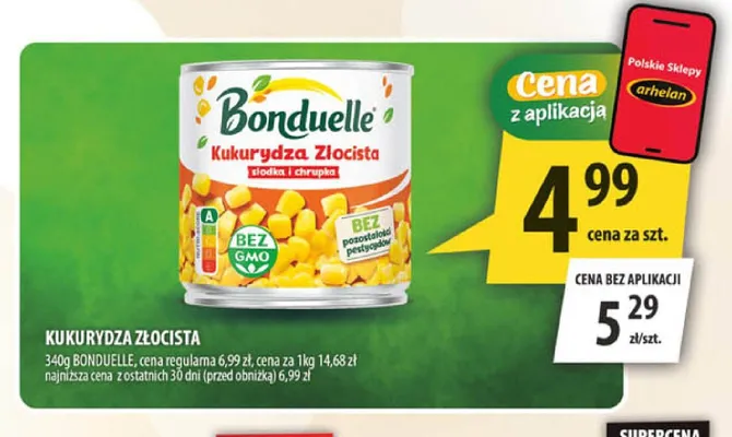 Kukurydza złocista Bonduelle promocja w Arhelan