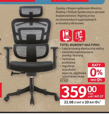 Fotel biurowy Multipro promocja w Selgros