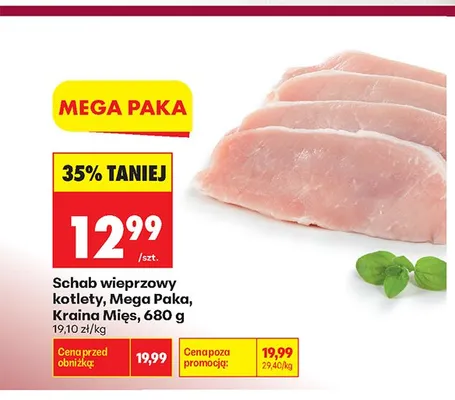 Schab wieprzowy kotlety Mega Paka Kraina Mięs promocja w Biedronka