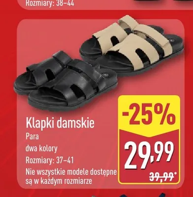 Klapki damskie promocja w Aldi