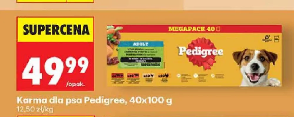 Karma dla psa Pedigree 40-pak promocja w Biedronka