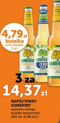 Napój piwny Somersby Zero Sugar Apple promocja w Groszek