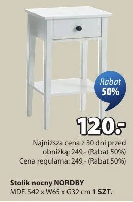 Stolik nocny Nordby MDF S42 x W65 x G32 cm promocja w Jysk