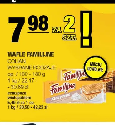 Wafle Familijne klasyczne Colian promocja w SPAR