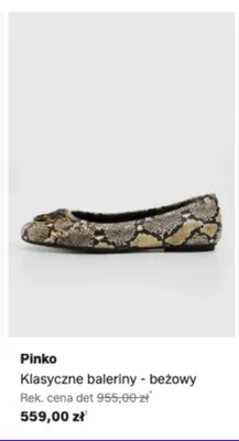 Klasyczne baleriny Pinko beżowy promocja w Lounge by Zalando