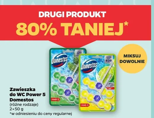 Zawieszka do WC Power 5 Domestos promocja w Netto
