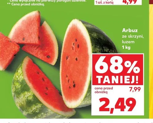 Arbuz ze skrzyni luzem promocja w Kaufland