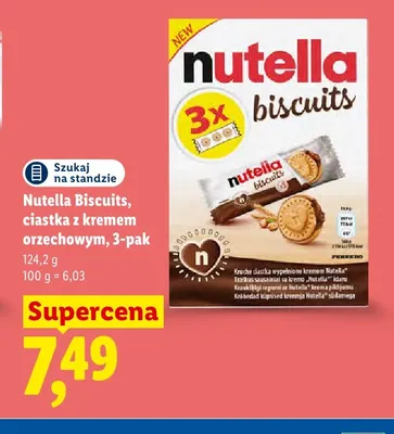Ciastka z kremem orzechowym Nutella Biscuits 3-pak promocja w Lidl