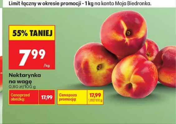 Nektarynka na wagę promocja w Biedronka