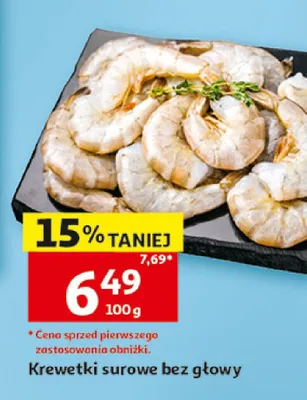 Krewetki surowe bez głowy promocja w Auchan