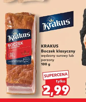 Boczek klasyczny wędzony surowy Krakus promocja w Kaufland