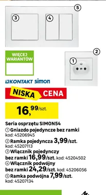 Ramka podwójna Simon54 Kontakt Simon promocja w Leroy Merlin