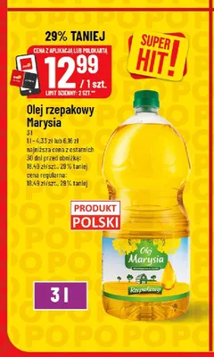 Olej rzepakowy Marysia promocja w POLOmarket