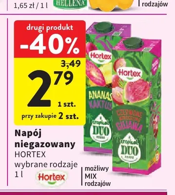 Napój niegazowany Hortex promocja w Intermarche