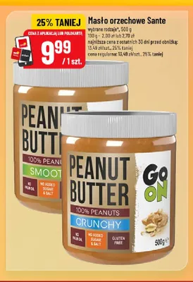 Masło orzechowe Sante Go On crunchy promocja w POLOmarket