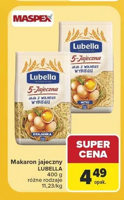 Makaron jajeczny Lubella 5-Jajeczna Nitki promocja w Carrefour