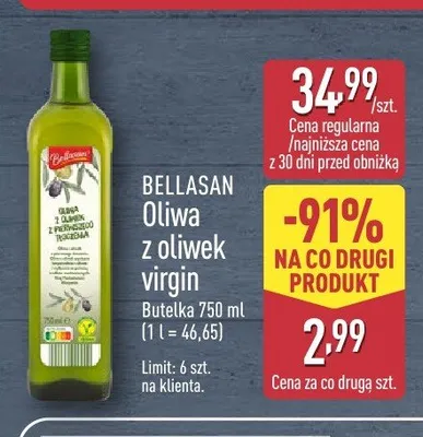 Oliwa z oliwek virgin Bellasan promocja w Aldi