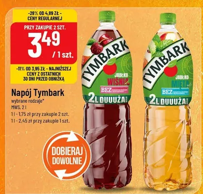 Napój Tymbark wybrane rodzaje promocja w POLOmarket