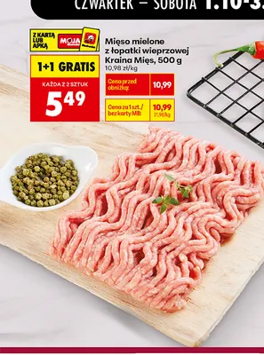 Mięso mielone z łopatki wieprzowej Kraina Mięs promocja w Biedronka