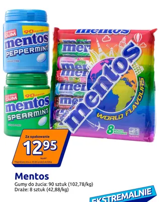 Gumy do żucia Peppermint Mentos promocja w Action
