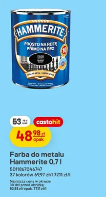 Farba do metalu Hammerite 0,7l promocja w Castorama