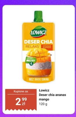 Deser chia ananas mango Łowicz promocja w Dino