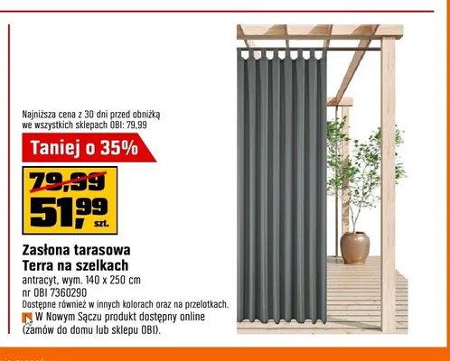 Zasłona tarasowa Terra na szelkach promocja w OBI