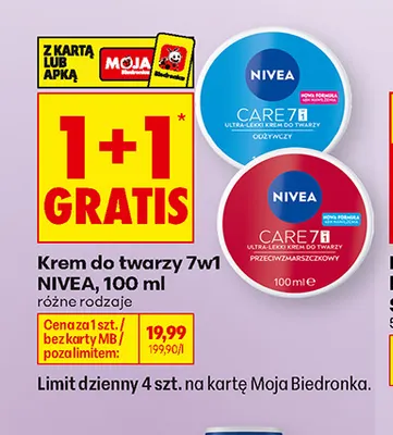 Krem do twarzy 7w1 przeciwzmarszczkowy Nivea promocja w Biedronka