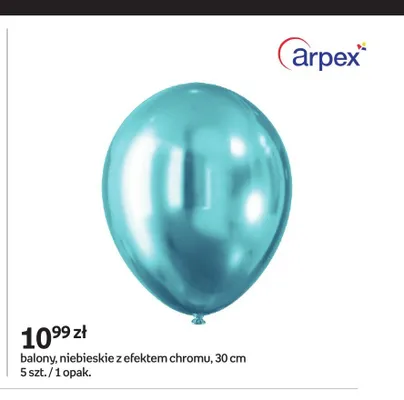 Balony niebieskie z efektem chromu Arpex promocja w Empik