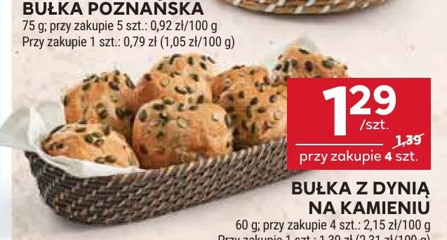 Bułka z dynią na kamieniu promocja w Stokrotka