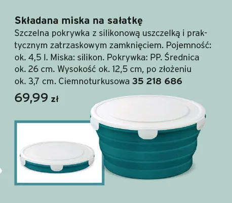 Składana miska na sałatkę promocja w Tchibo