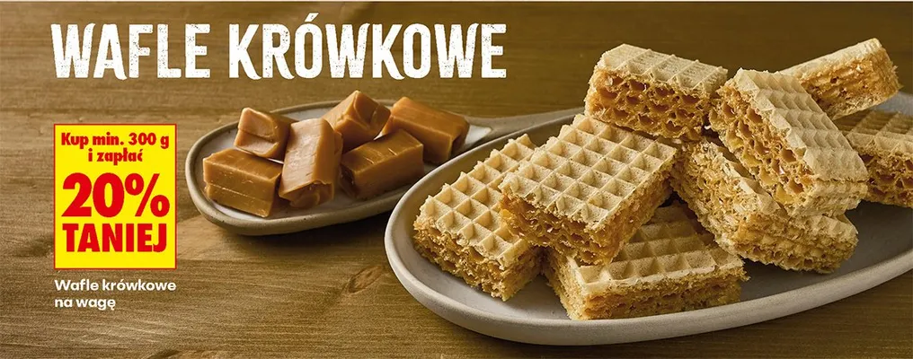 Wafle krówkowe na wagę promocja w Biedronka