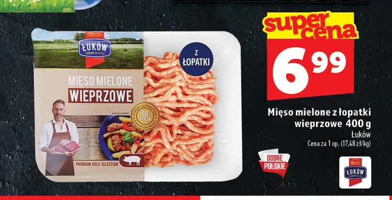 Mięso mielone z łopatki wieprzowe Łuków promocja w TOPAZ
