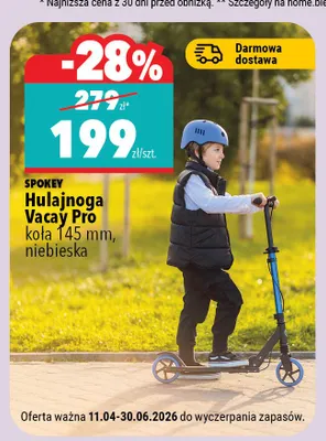 Hulajnoga Vacay Pro SPOKEY koła 145mm niebieska promocja w Biedronka Home