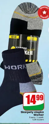 Skarpety stopka Worker 3 pary promocja w Dino