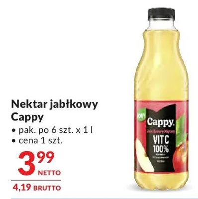 Nektar jabłkowy różne smaki promocja w Makro