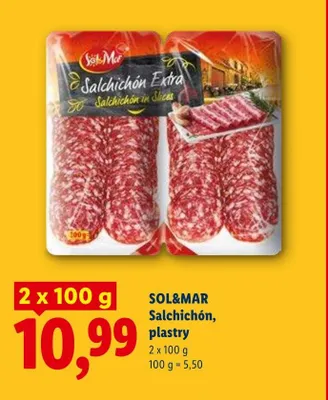Salchichón plastry SOL&MAR 2-pak 100g promocja w Lidl