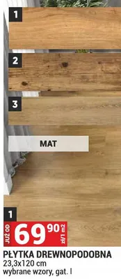Płytka drewnopodobna CASTANO 23,3x120cm wybrane wzory gat. I mat promocja w Merkury Market