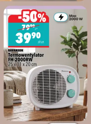 Termowentylator FH-2000RW Ravanson promocja w Biedronka Home
