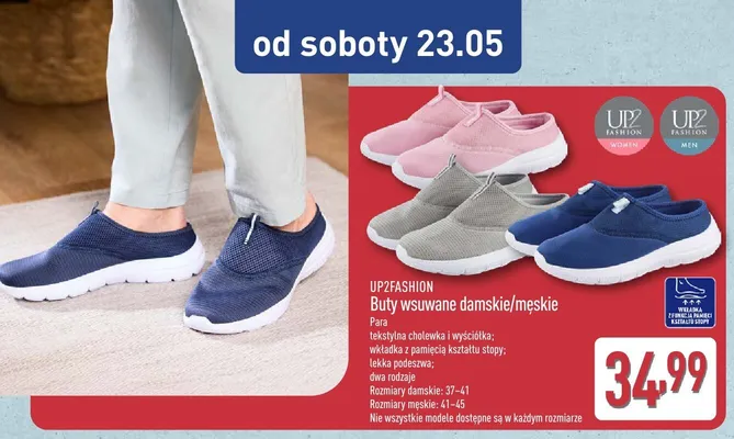 Buty wsuwane UP2FASHION promocja w Aldi