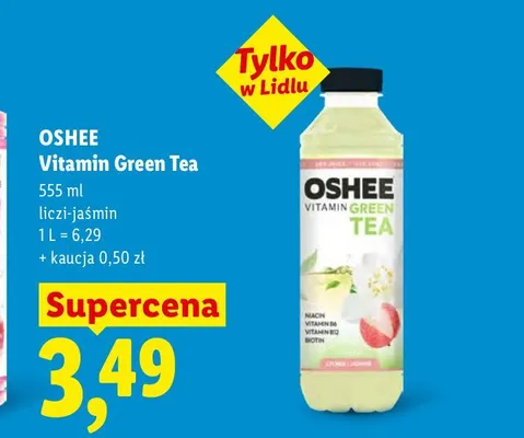 Herbata mrożona Oshee Vitamin Green Tea liczi-jaśmin promocja w Lidl