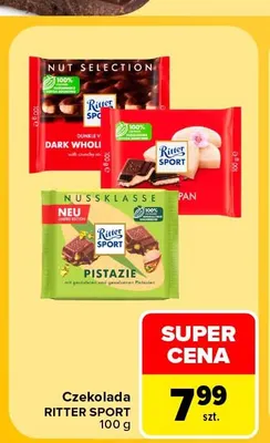 Czekolada Ritter Sport Pistazie promocja w Carrefour
