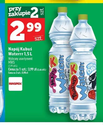 Napój Kubuś Waterrr promocja w TOPAZ