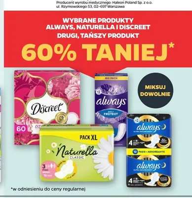 Wkładki higieniczne Discreet promocja w Netto