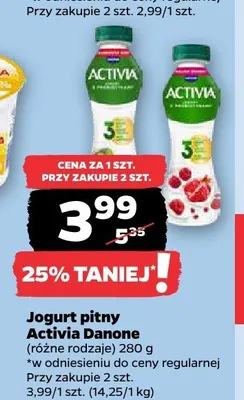 Jogurt pitny Activia Danone kiwi promocja w Netto