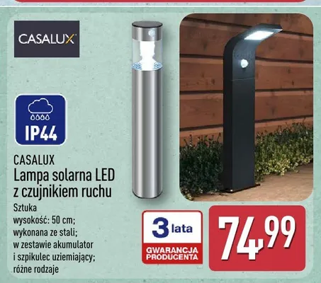 Lampa solarna LED z czujnikiem ruchu CASALUX promocja w Aldi