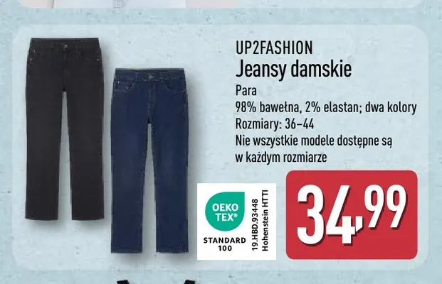 Jeansy damskie UP2FASHION promocja w Aldi